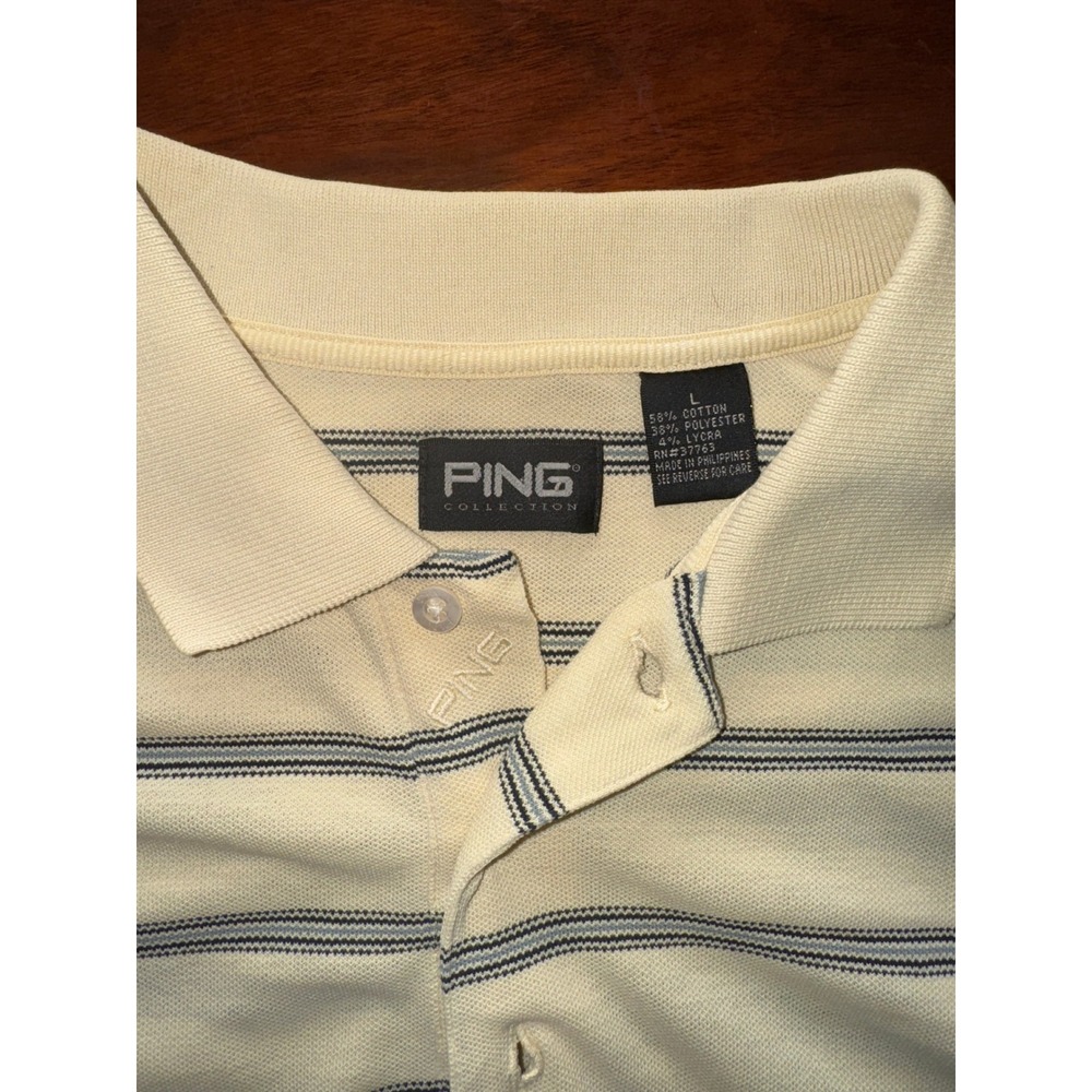 PING Collection Mens Golf Polo Shirt Sz L Plantation Bay Short Sleeve Button Up‎
